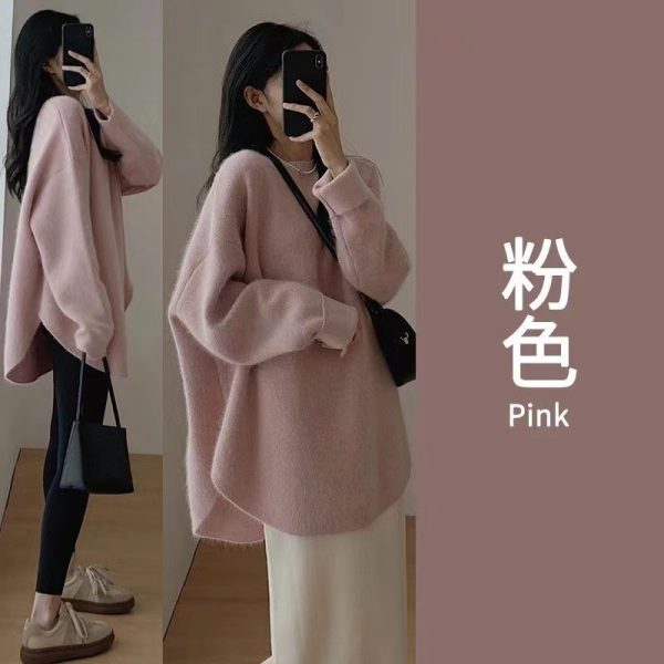 Sweater Women's New Year 2023 Popular Autumn and Winter Women's Clothing Gentle and Lazy Knitted Base Layer with Soft Glutinous Top Woman - Image 7