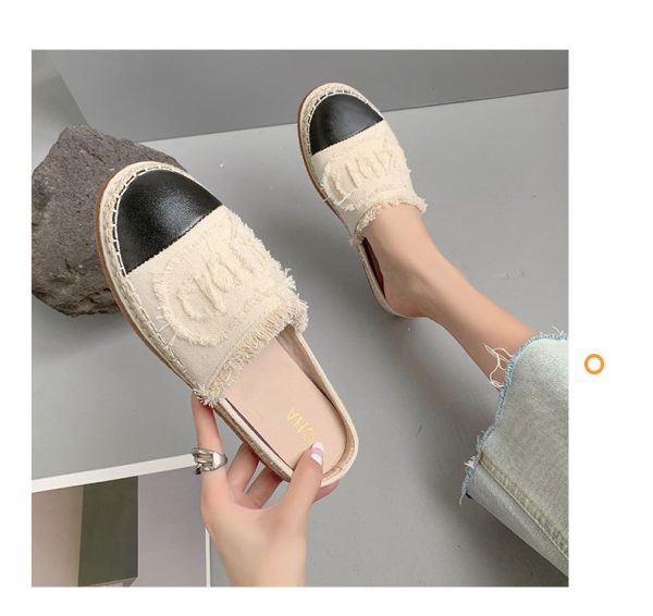 Fisherman shoes women's 2023 new summer Europe station casual flat toe semi-slippers small fragrance wind net red single shoe tide - Image 15