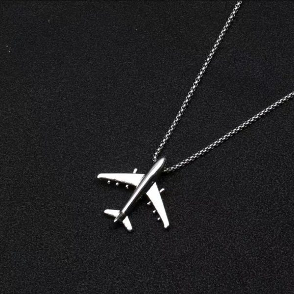 自采-children's necklace boys personality hip hop airplane hiphop versatile student pendant trend women fashion accessories wholesale - Image 3