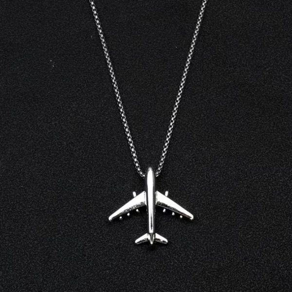 自采-children's necklace boys personality hip hop airplane hiphop versatile student pendant trend women fashion accessories wholesale - Image 4