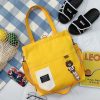 自采10.01Single shoulder women's crossbody bag cartoon cute large capacity handbag multi-purpose teddy bear style canvas student bag tutorial bag - Image 3