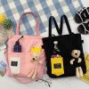 自采10.01Single shoulder women's crossbody bag cartoon cute large capacity handbag multi-purpose teddy bear style canvas student bag tutorial bag - Image 2