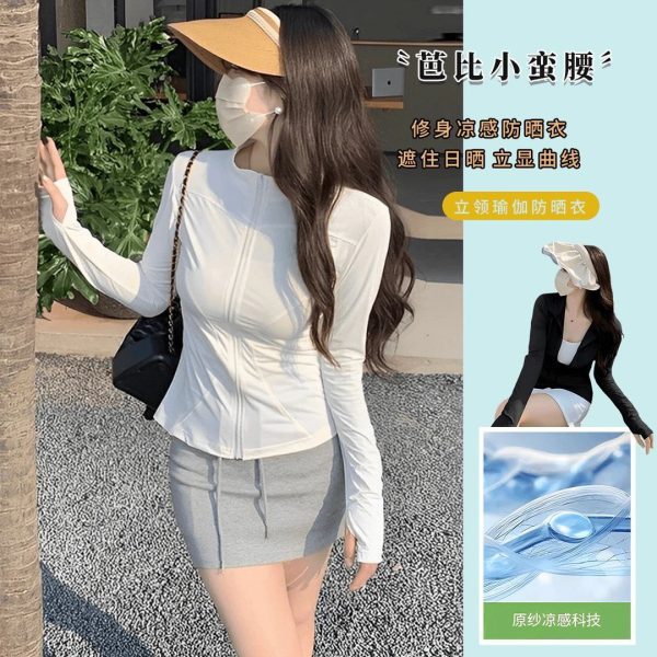 防晒衣女款夏季冰丝透气连帽外套上衣遮阳防晒服防紫外线防晒罩衫 - Image 3