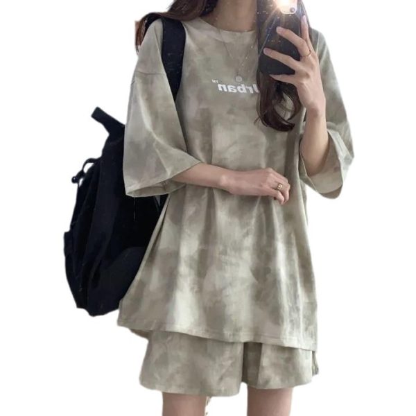 Spot 5-color sports suit for women's summer new thin and small top, T-shirt, short pants, casual two-piece set - Image 5