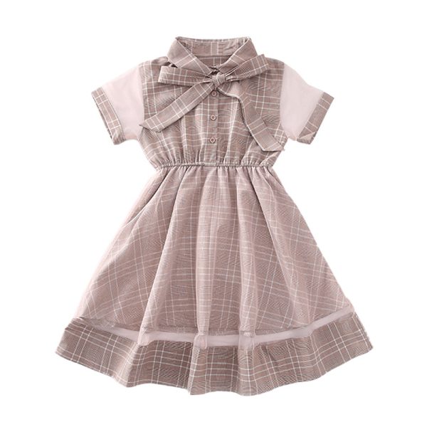 Girls Plaid Dress Summer Dress 2025 New Korean Version Children's Summer Mesh Skirt Girls Big Boy Foreign Style Long Skirt - Image 5