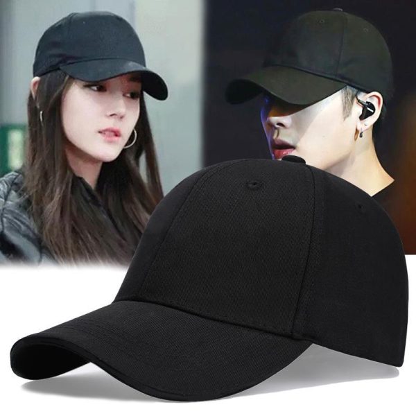 Solid color cotton hat for men and women, spring and summer outdoor versatile baseball cap, spring and summer internet famous sunshade hard top light plate duckbill hat - Image 2