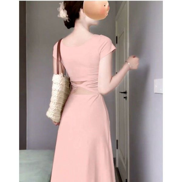 Square Neck Dress Women's Summer 2025 New Royal Sister Style Ten Thousand French Temperament Slim Hip Long Skirt - Image 4
