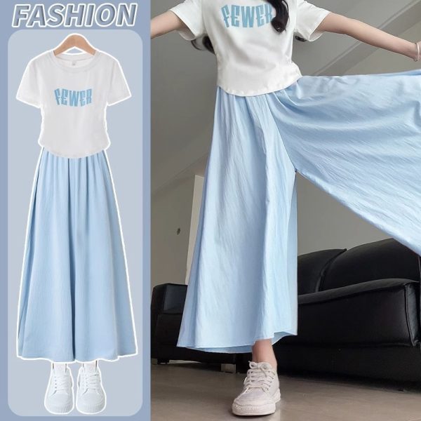 Girls' Summer Suit 2025 New Children's Two-Piece Summer Style, Medium and Big Kids Girls' Fashionable Fried Street Summer Dress