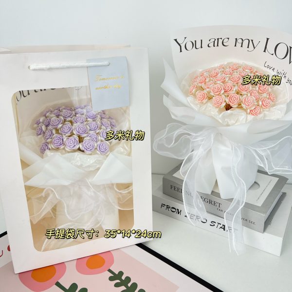 Tiktok the same manual DIY flocking rose bouquet for lovers on Qixi Valentine's Day - 图片 3