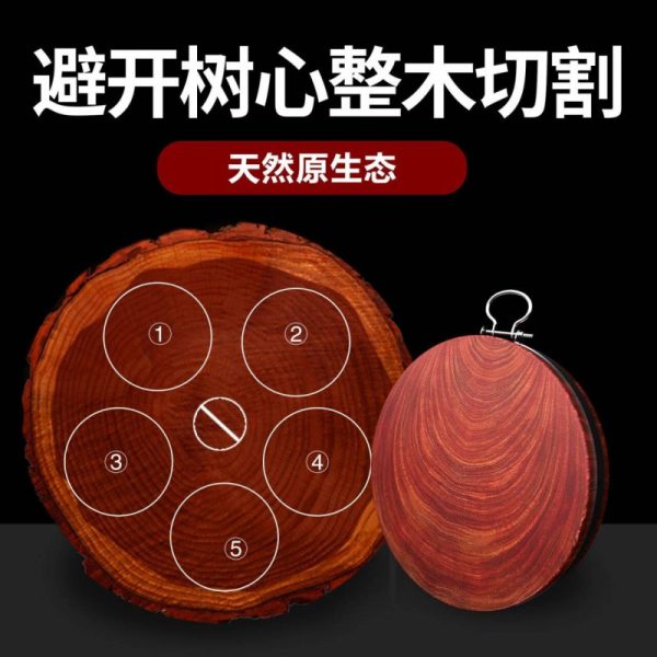 切菜板实木家用铁木砧板刀板大号菜墩整木圆剁菜案板加厚面板 - 图片 3