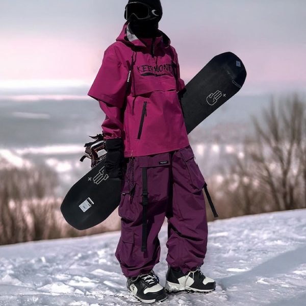 2024滑雪套装全新美式升级滑雪服套装男女单板防水保暖户外滑雪裤 - 图片 2