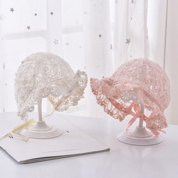 2021 New Female Baby Lace Palace Hat Lace Children's Hat Baby Hundred Day Photo Decoration Hat - 图片 2