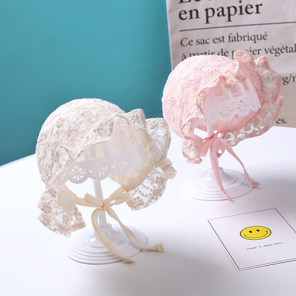 2021 New Female Baby Lace Palace Hat Lace Children's Hat Baby Hundred Day Photo Decoration Hat