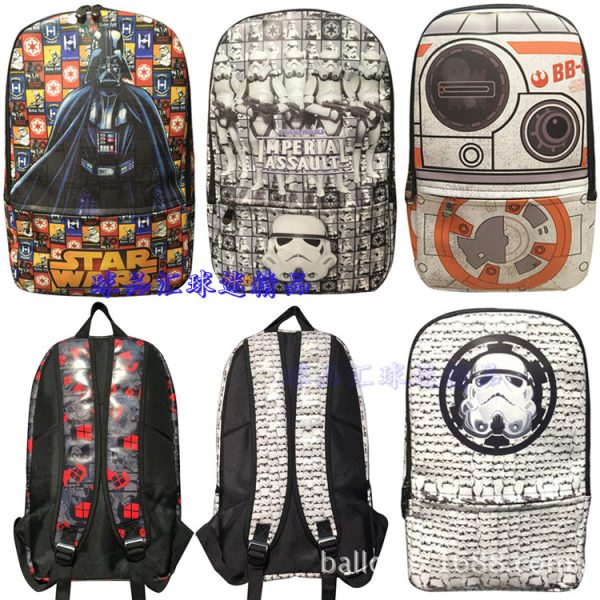 Star Wars Star War Black Warrior Davis White Warrior Movie Anime Backpack School bag