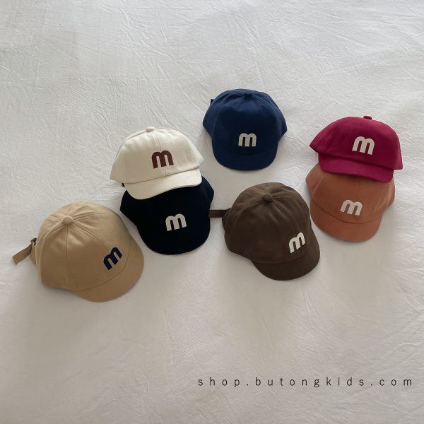 Korean version big letter embroidered children's duck tongue hat, versatile for autumn and winter, baby and toddler concave design, solid color baseball cap - 图片 3