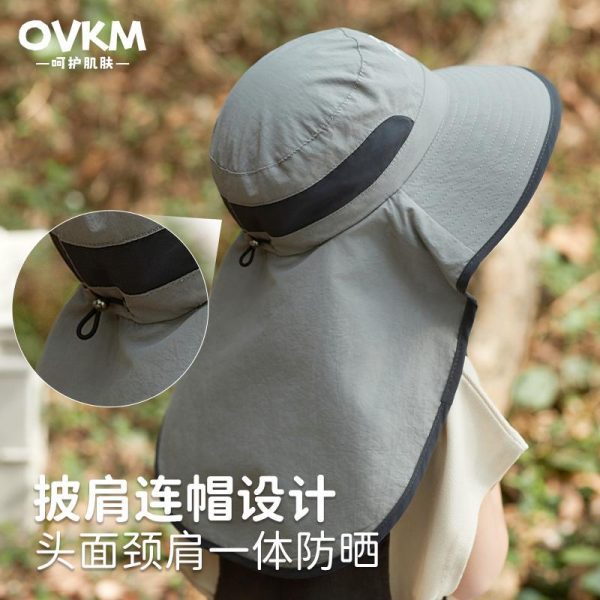 Children's sun hat with UV protection, boys' sun hat, girls' summer big brim shawl, fisherman's hat, sun hat - 图片 4