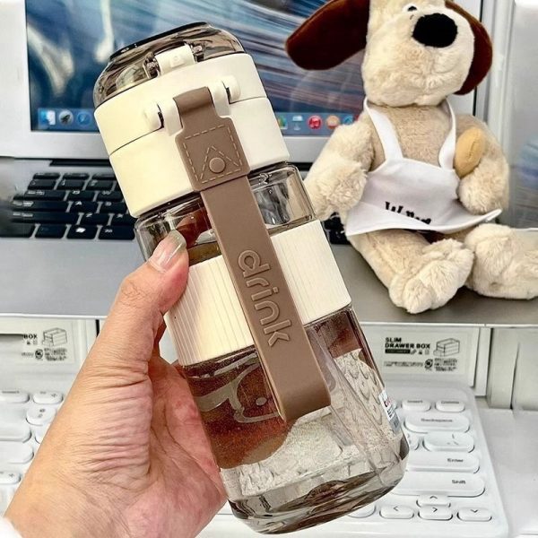 夏のコップ学生用ストロー携帯大容量プラスチック落下防止女子高容貌値通学専用シンプルキッズ - 图片 4