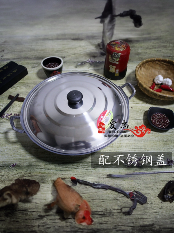 Old-fashioned traditional amphora wok commercial restaurant round bottom pointed bottom pot chicken pig iron cast iron pot chai chicken pot small dry pot - Image 3