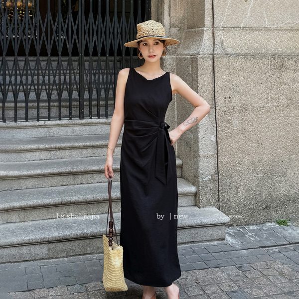 LS極簡優雅気質フィットワンピース広州十三行2025夏新作婦人服60989# - 图片 5
