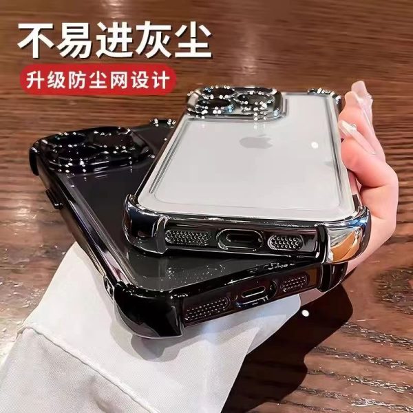 iPhone 17四角エアバッグ落下防止携帯ケースアップル16 PROMAX透明レンズフィルム15シースX対応 - 图片 2
