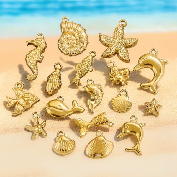 DIY Jewelry Accessories Stainless steel marine series pendant, mermaid shell, sea star bracelet, necklace pendant
