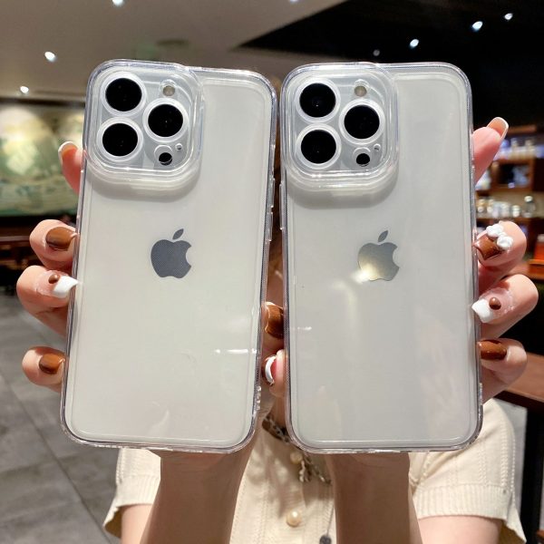 透明なストレートエッジ対応アップル15 ProMaxケースTPUソフトiPhone 11全パッケージシンプル16保護カバー