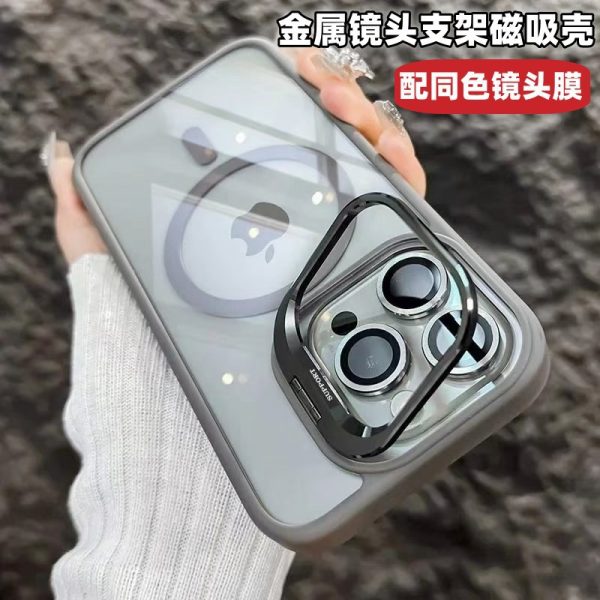 適用アップル17携帯ケース16磁気吸引U 1ホルダーレンズフィルム付きiPhone 14 promaxPC保護カバー11