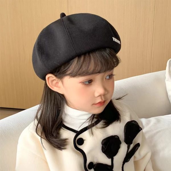 Children's berets, girls' princesses, painters' octagonal hats, English pumpkins, warm big brim, autumn and winter babies, children - 图片 4