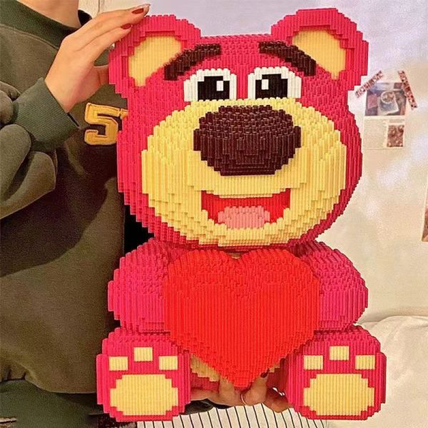 イチゴ熊の積み木おもちゃ8歳12歳益智パッチワーク高難度小粒大人版女の子シリーズプレゼント - 图片 3