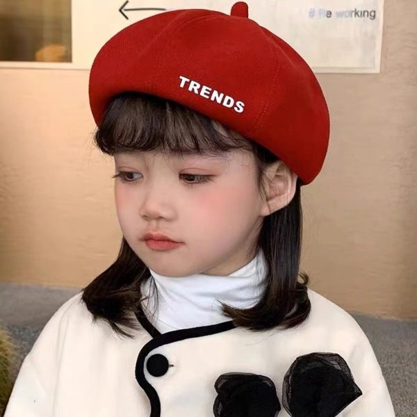 Children's berets, girls' princesses, painters' octagonal hats, English pumpkins, warm big brim, autumn and winter babies, children - 图片 2