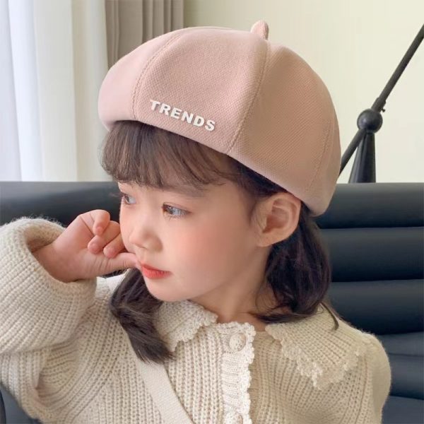 Children's berets, girls' princesses, painters' octagonal hats, English pumpkins, warm big brim, autumn and winter babies, children - 图片 3
