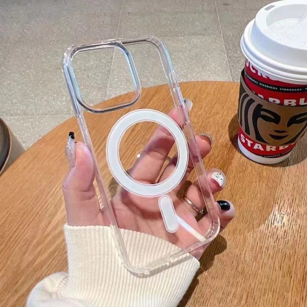 Magsafe磁気吸引式携帯ケース適用アップル16透明アクリル13 proフルパックiPhone 15ハードケース