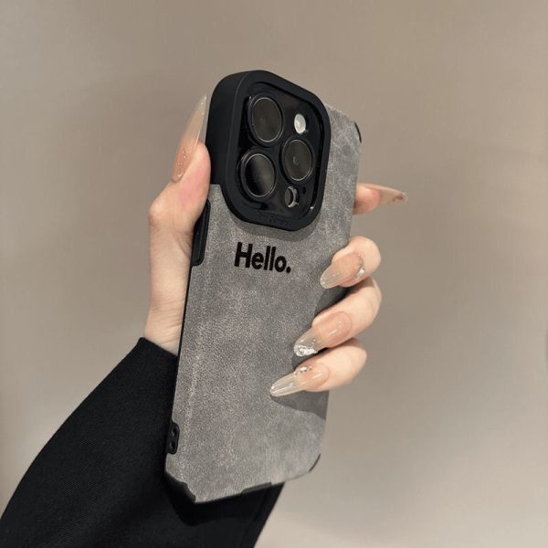 hello簡約英語はiPhone 16 Proアップルの携帯ケースに適用され、汚れに強い全包毛皮防止ソフトケース