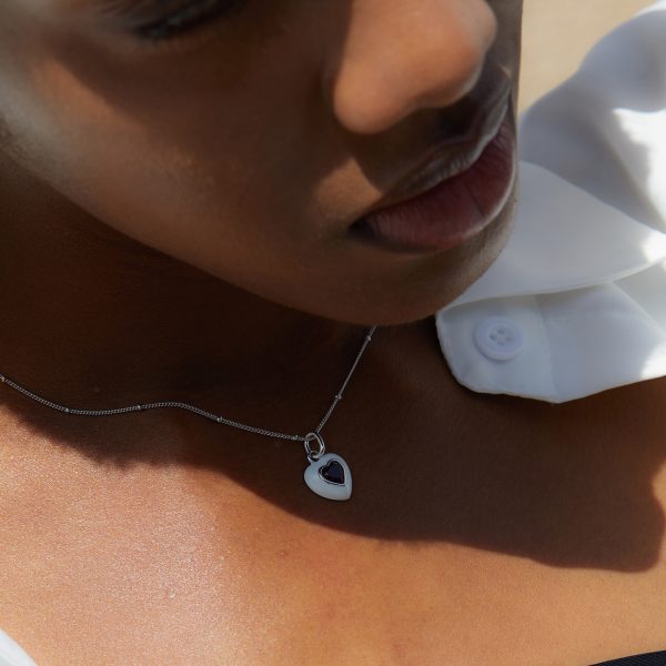 The new all-over 925 silver natural garnet necklace is hearty white epoxy rubber process fashion bead chain plated with 18K gold - 图片 3