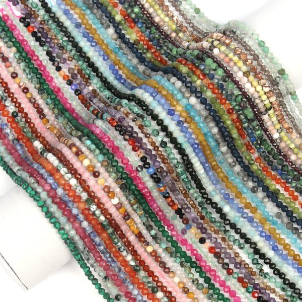 2-4mm Natural Stone Faceted Loose Beads Beads Lapis Lazuli Faceted Bead Necklace Handmade DIY Material Wholesale