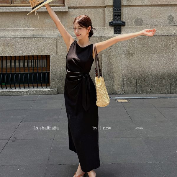 LS極簡優雅気質フィットワンピース広州十三行2025夏新作婦人服60989# - 图片 3