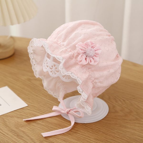 New Baby Hats Spring and Autumn New Baby Girl Princess Hats Lace Fishing Hats Sunscreen Cute Pot Hats Trendy - 图片 4