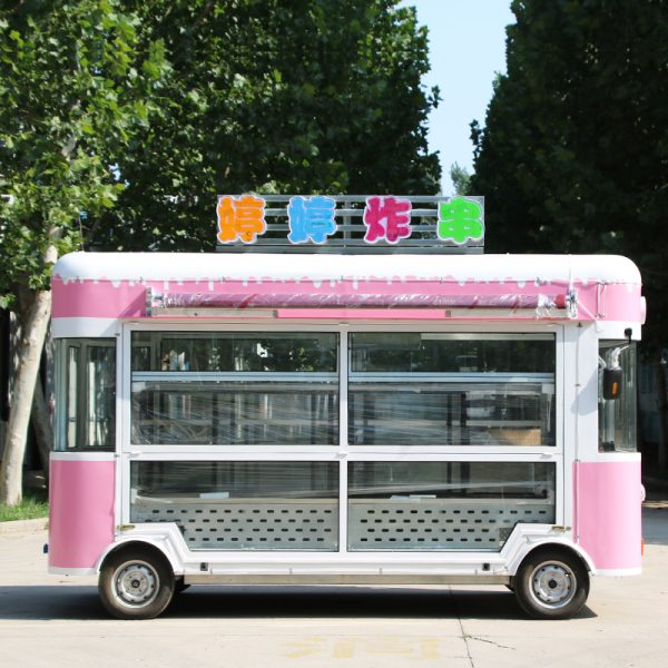 Special electric four-wheeled snack truck for stalls, mobile lo-mei fried skewers, barbecue truck, commercial three-wheeled multi-functional block dining car - 图片 4