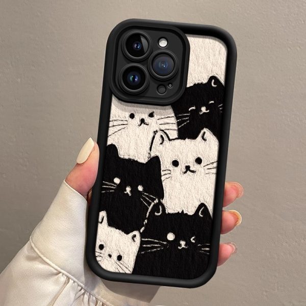 かわいい猫用アップル15 promax携帯ケース16 pro仔羊の皮iphone 14 plus保護カバーX - 图片 4