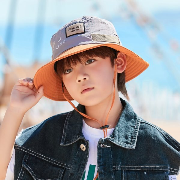 Children's Hat Summer New Quick drying Sunscreen Fisherman's Hat with Adjustable Large Eaves for Large Children, Cross border Amazon for Foreign Trade - 图片 3