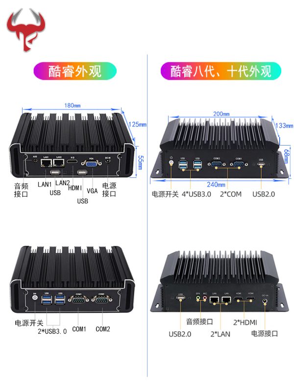 Kui Niu mini host j1900 dual network port J6412 core i3 i5 i7 embedded industrial desktop micro computer linux industrial computer - 图片 4