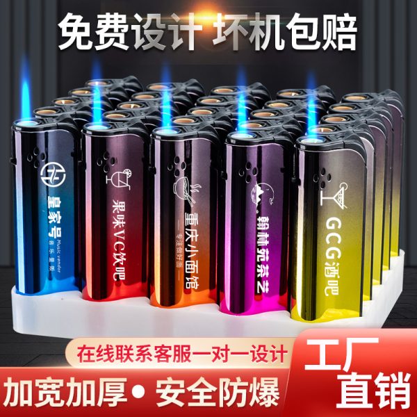 Metal direct punch lighter, customized free design logo, used in hotels, foot massage, KTV, etc