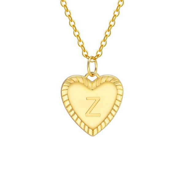 English letter women's copper heart pendant gold women's necklace Spring stream water jewelry ZM20 - 图片 5
