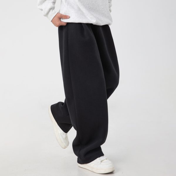 Heavy textured pleated slacks men's 25 autumn new straight loose long pants trendy brand silhouette sports sweatpants - 图片 2