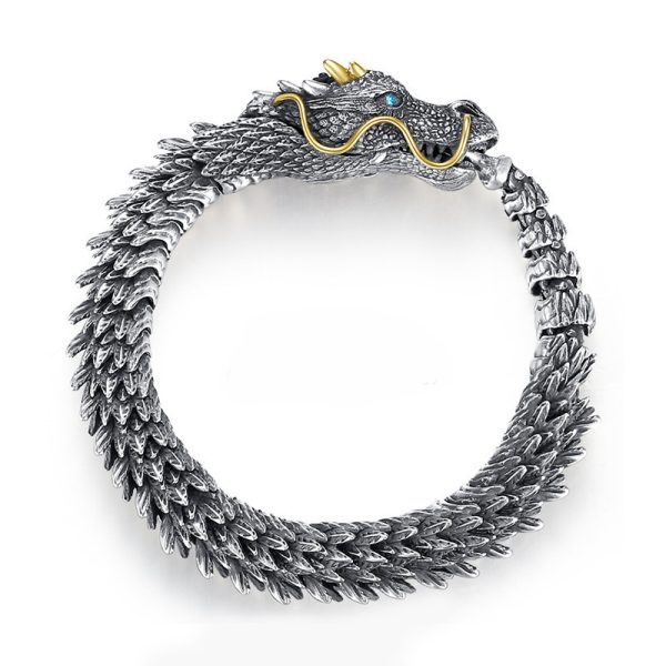 Dragon bracelet silver-plated men's retro domineering trend men's bracelet keel cold wind high-end Amazon hot style - 图片 5
