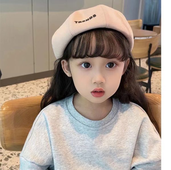 Children's berets, girls' princesses, painters' octagonal hats, English pumpkins, warm big brim, autumn and winter babies, children