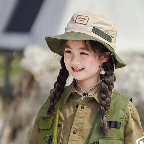 Children's Hat Summer New Quick drying Sunscreen Fisherman's Hat with Adjustable Large Eaves for Large Children, Cross border Amazon for Foreign Trade - 图片 2