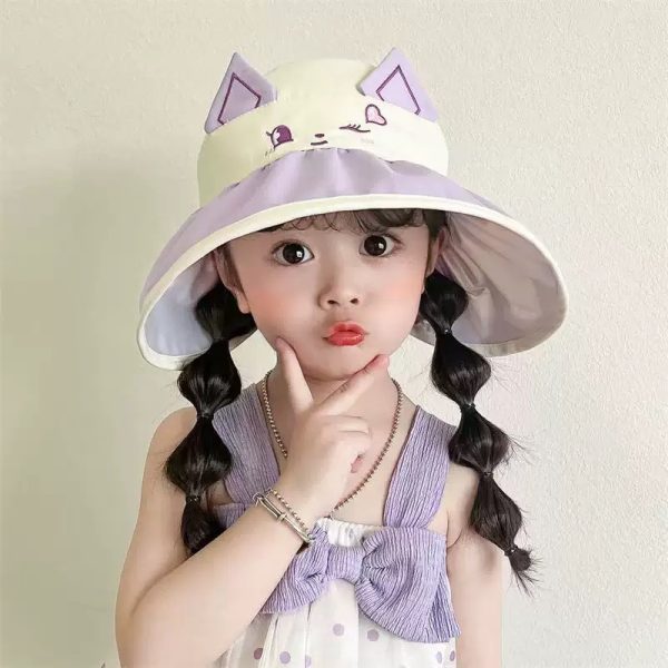 Large eave fan hat for summer girls, UV resistant sun hat, empty top sun hat, foldable men's thin baby hat - 图片 3