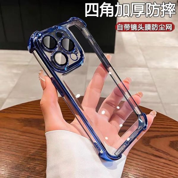iPhone 17四角エアバッグ落下防止携帯ケースアップル16 PROMAX透明レンズフィルム15シースX対応