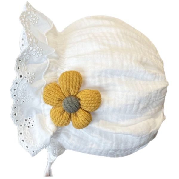 Baby hat Spring and Autumn thin style cute palace hat for baby girls, pure cotton princess hat for infants and young children, newborn sun hat - 图片 5